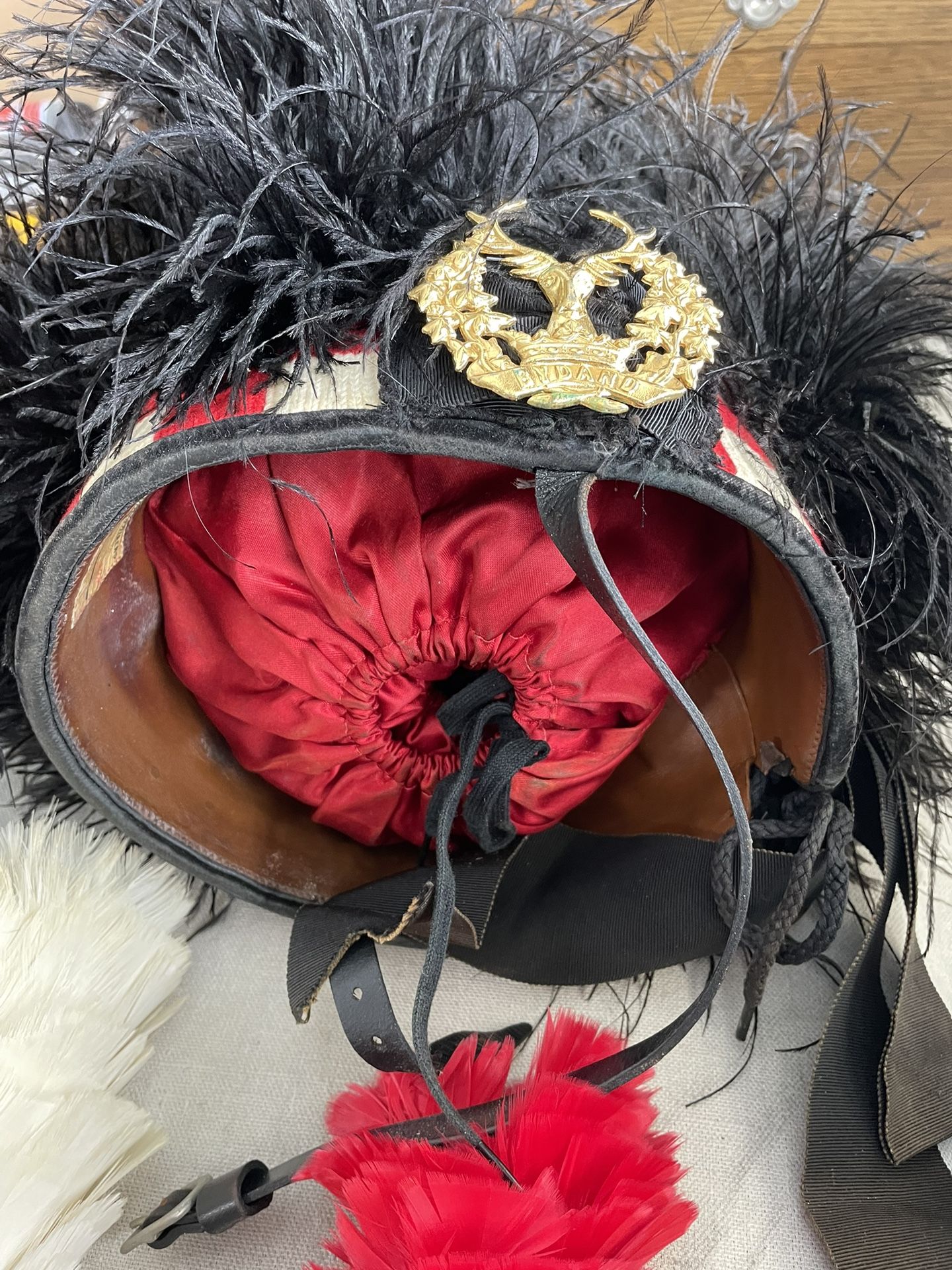 TWO SCOTTISH DRUM MAJOR FEATHER BONNETS