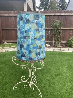 Vintage Blue Lampshade - Mid Century 
