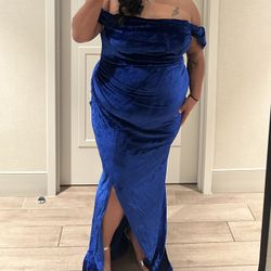 Blue off the shoulder dress 