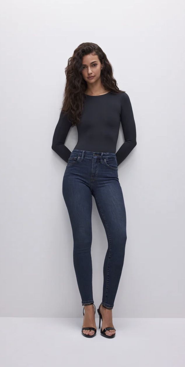 Good American Sz 4/27 Good Legs High Rise Skinny Jeans Dark Wash GL873T NWT
