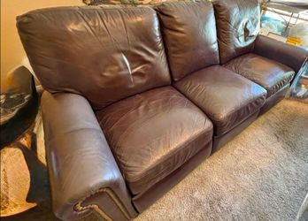 Brown Reclining Sofa Faux Leather
