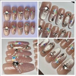 Handmade Oval Press On Nails in Medium Size