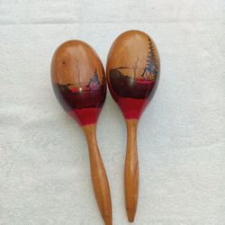 Vintage Set Of Maracas 