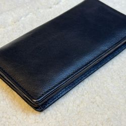 Black Genuine Cow Leather Long Wallet Premium Finish, Multi Card Organizer