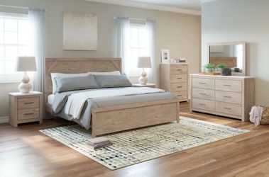 Light Oak Queen Bedframe and Mattress