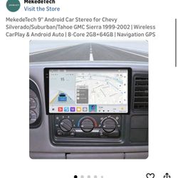 MekedeTech 9" Android Car Stereo for Chevy Silverado/Suburban/Tahoe GMC Sierra 1 | Wireless CarPlay & Android Auto | 8-Core 2GB+64GB | Navigat