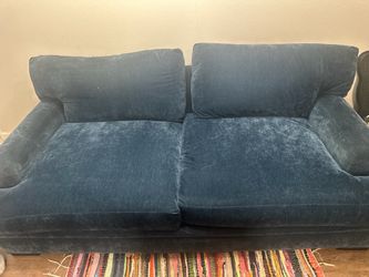 Blue Velvet Two-Seat Sofas