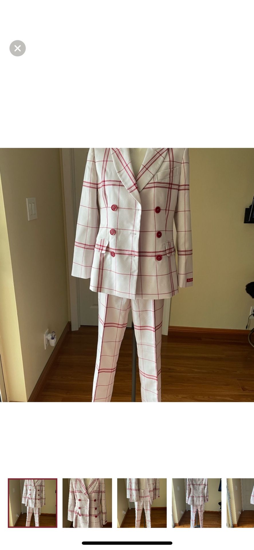 Vintage 80’s MOSCHINO iconic DISH CLOTH pant suit suit ensemble size 4 jacket and pants