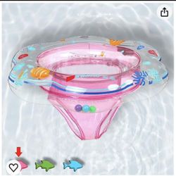 Baby Swimming Ring Pool Floats with Safety Seat Double Airbag, Aid for Pool Training for Babies Kids