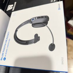 Brand New BRAMMAR Black Trucker Bluetooth Headset with AI Noise Cancellation Microphone, Trucker Headset with 65Hrs Talk Time & Mute Button, Multipoin