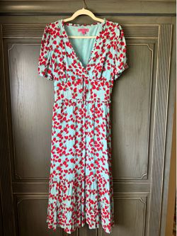 Betsey Johnson Strawberry Print Midi Dress