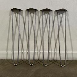 Brushed Stainless Steel Hairpin Legs – Set of 4 