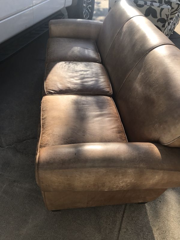 Light Brown Leather Sofa for Sale in Poway, CA OfferUp
