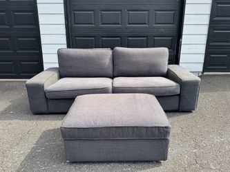 IKEA KIVIK Sofa + Storage Ottoman – Navy Blue/Gray – $250 OBO