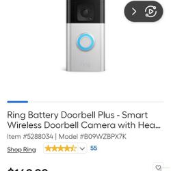 Ring Battery Doorbell Plus - Smart Wireless Doorbell Camera with Head-to-Toe HD+ Video, 2-Way Talk, Motion Detection & Alerts