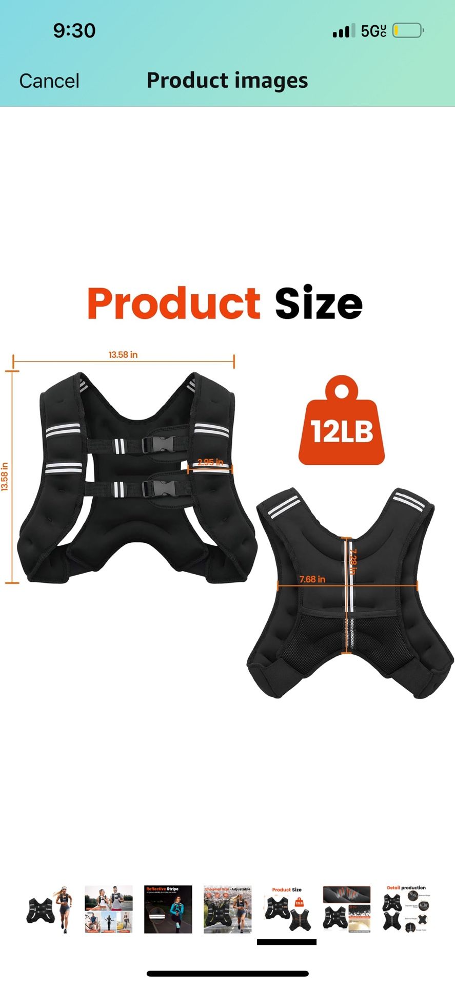 12lb Weight Vest New