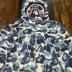 blue bape jacket Size-S
