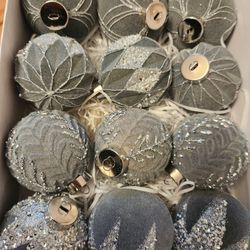 New Christmas Tree Ornaments Suede Grey 