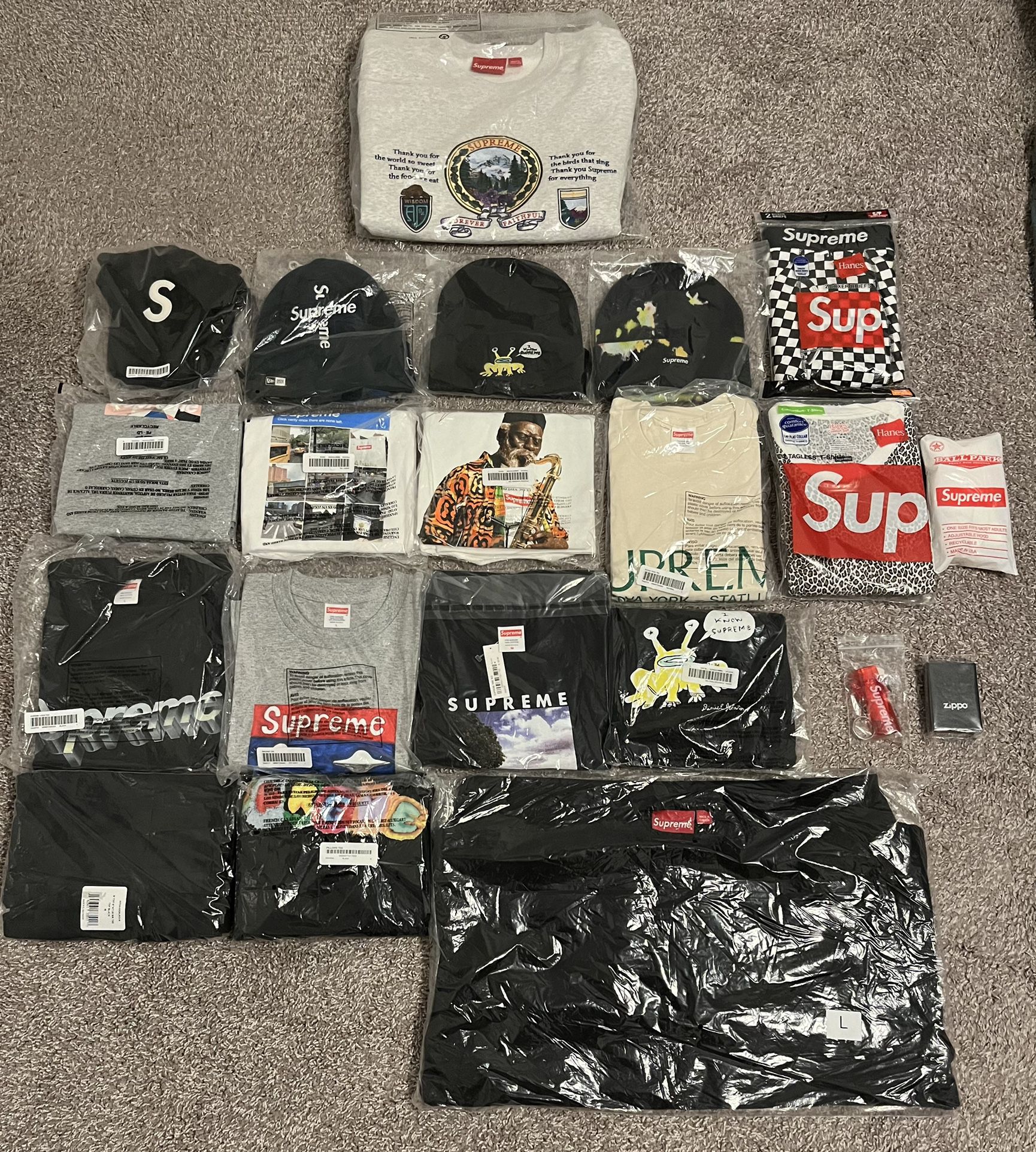 Supreme Collection ( Shirts, Crewnecks, Hats, And Accessories )