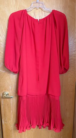 Vintage Noel Sophisticates New York Red Pleated Drop-Waist Cocktail Dress Size 16.5