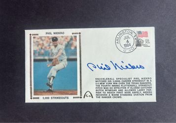 Phil Niekro (D) 7/4/84 USPS F.D.C. 3000 K's cache w/ autograph. Negotiable