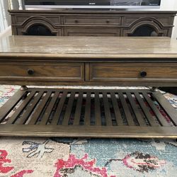TV Stand Entertainment Console with Coffee Table and Side Table