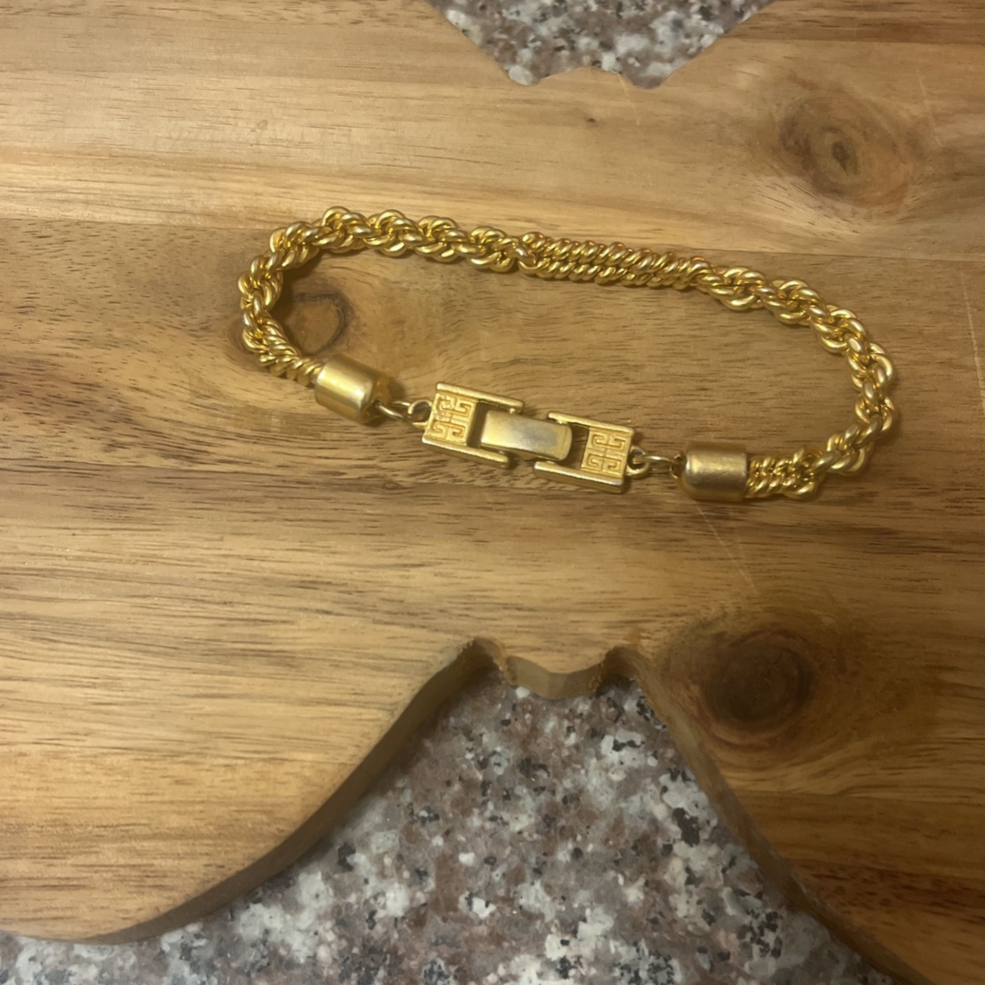 Vintage Givenchy Gold Tone Rope Bracelet