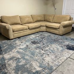 Sectional Sofa Couch Brown Pottery Barn Delivery Available 🚚