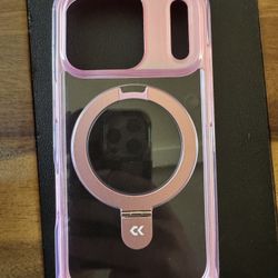 Brand New Pink iPhone 17 Pro Clear Case w/Stand MagSafe 
