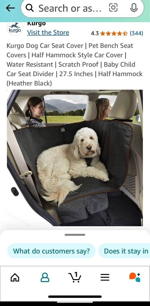 Dog Car Seat Cover/ Half Hammock