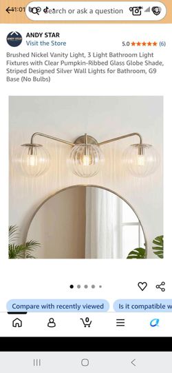 Bathroom vanity light fixture brushed nickel