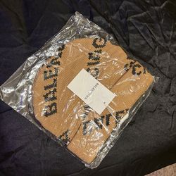 Brown and black Balenciaga beanie