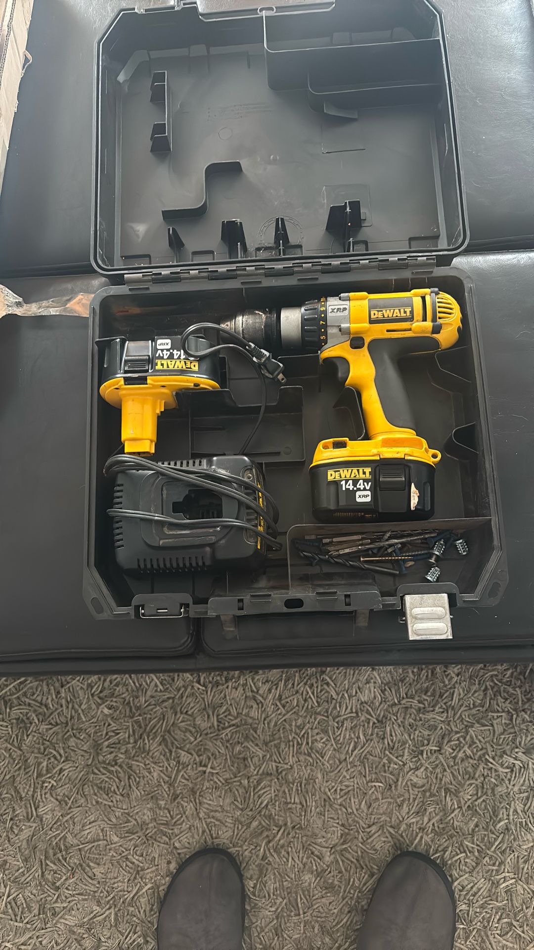 Dewalt Drill 14.4 v XRP In Case With 2 Batteries And Charger