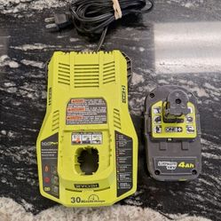 RYOBI Tools 18v 30min CHARGER +Battery 