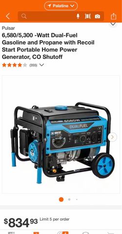 Pulsar 6,580/5,300 -Watt Dual-Fuel Gasoline and Propane