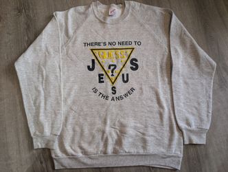 Vintage 1990s Guess Jesus Guess Jeans rare boot Crewneck Sweatshirt