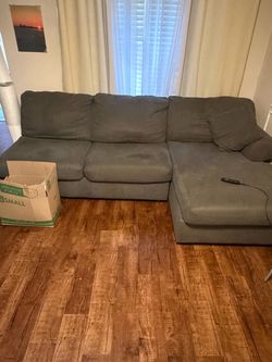 Gray Fabric Sectional Sofa with Chaise