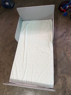 Toddler bed frame and mattress