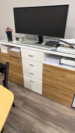 Dresser with glass on top