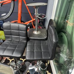 Black Leather Barstools