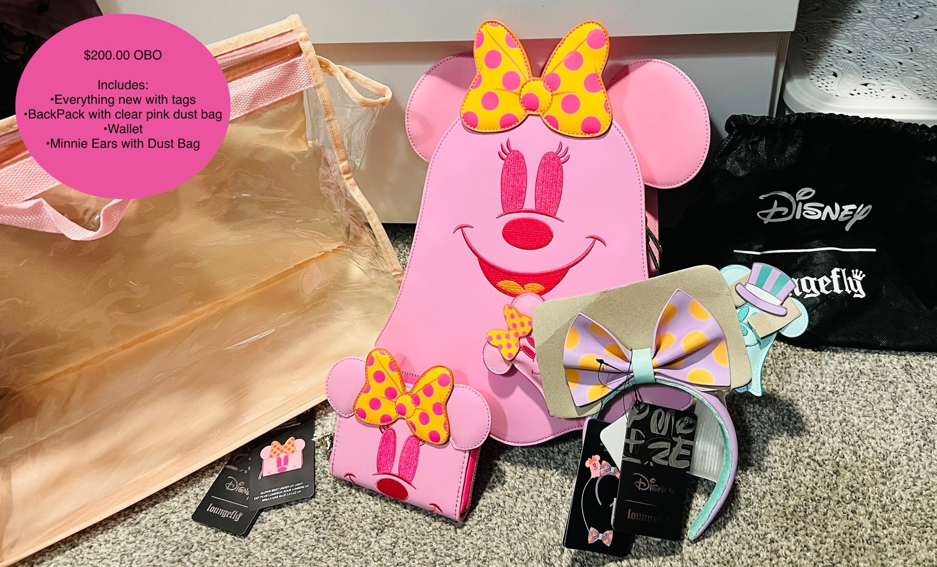 Disney Minnie Pastel Glow In The Dark Set