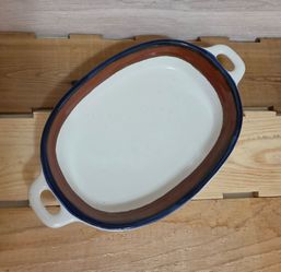 Vintage Mikasa "Potters Art" Fire Song 9" oval au gratin baking dish with...