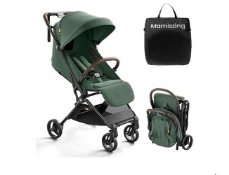 MAMAZING Cochecito de viaje ligero para bebé con marco de fibra de carbono, compacto y apto para avión, diseño plegable con una sola mano, 11.6 libras