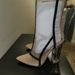Mesh High Heel Booties 