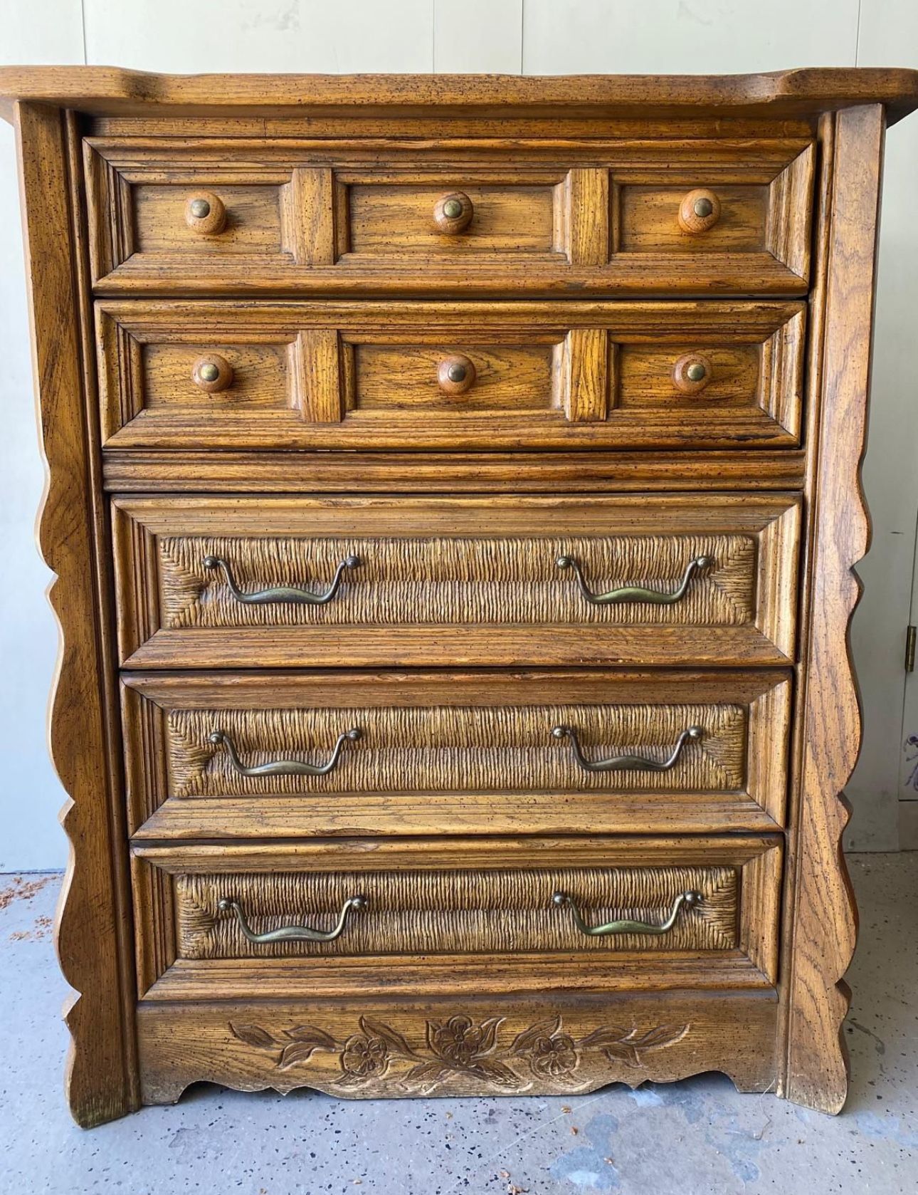 Wooden Tall Boy Chest of Drawers Dresser