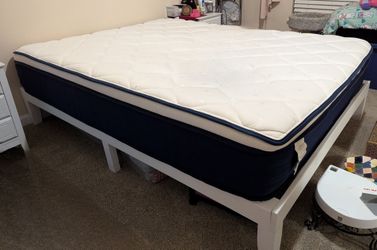 Queen Bed Frame and Mattress