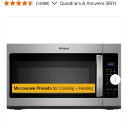 Whirlpool
1.7 cu. ft. Over the Range Microwave in Stainless Steel with Electronic Touch Controls