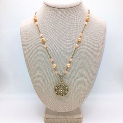 Beautiful Gold Tone Vintage Style 1928 Brand Locket Necklace