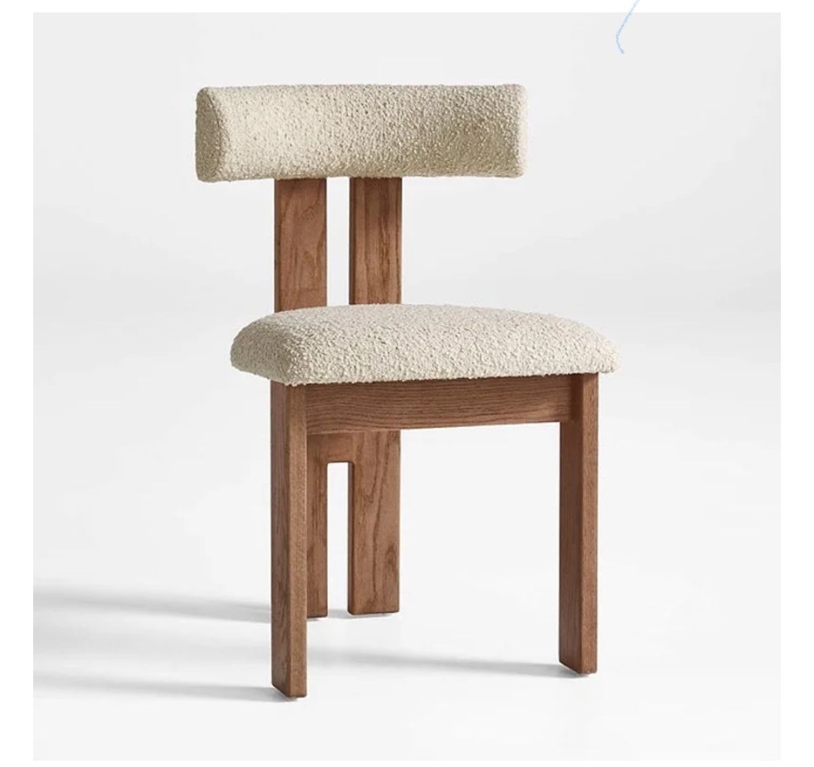 2 x Crate & Barrel Ceremonie Natural Boucle Dining Chairs by Athena Calderone