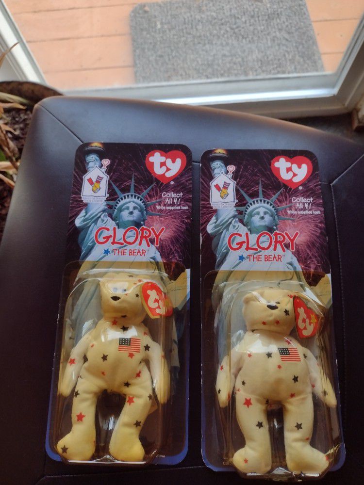 Beanie Babies .  DOB 1997.  Glory.  $7 Each Or Both For $12.    Cash Porch Pickup Redmond 